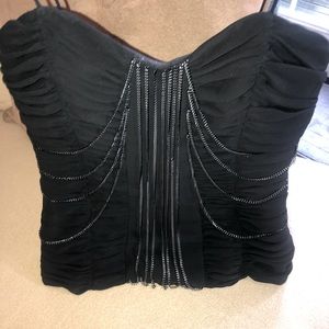 Cache black ruched bustier size 8